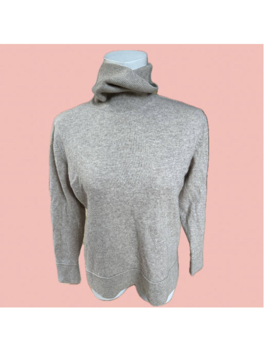 Bleu Gray Merino Wool & Cashmere Turtleneck Sweater Size L